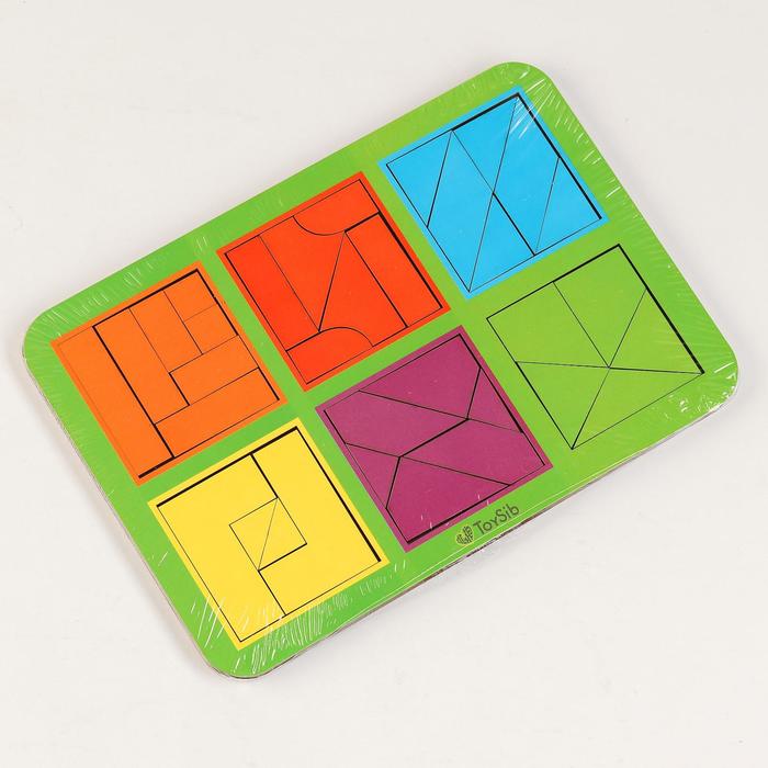 Квадраты Никитина 3 уровня, 6 квадратов (бизиборды) рамка вкладыш квадраты 12 шт по методике никитина 2 в ассортименте