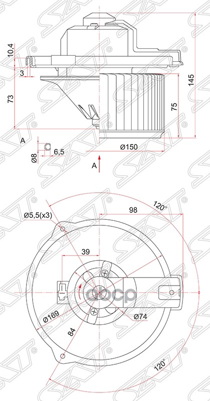 

SAT ST-87103-02080 Мотор отопителя салона TOYOTA AVENSIS AZT25# 03-08/COROLLA/FIELDER #ZE1