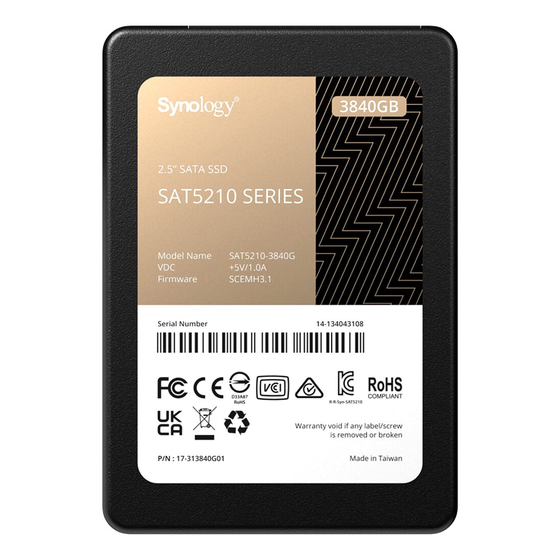

Накопитель SSD Synology SAT5210 3,84 ТБ, Sata 2,5, внутренний, SAT5210