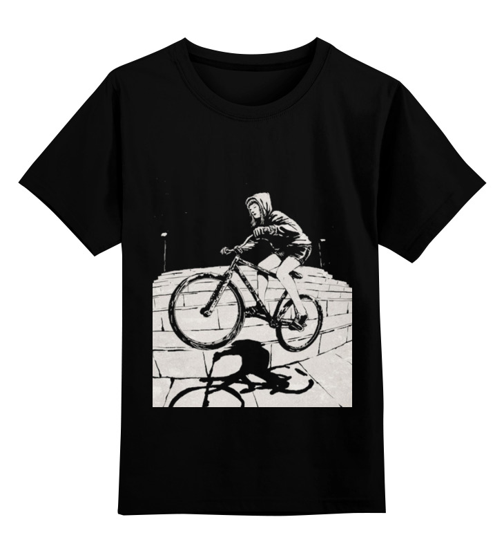 фото Детская футболка классическая printio девушка на велосипеде, р. 104