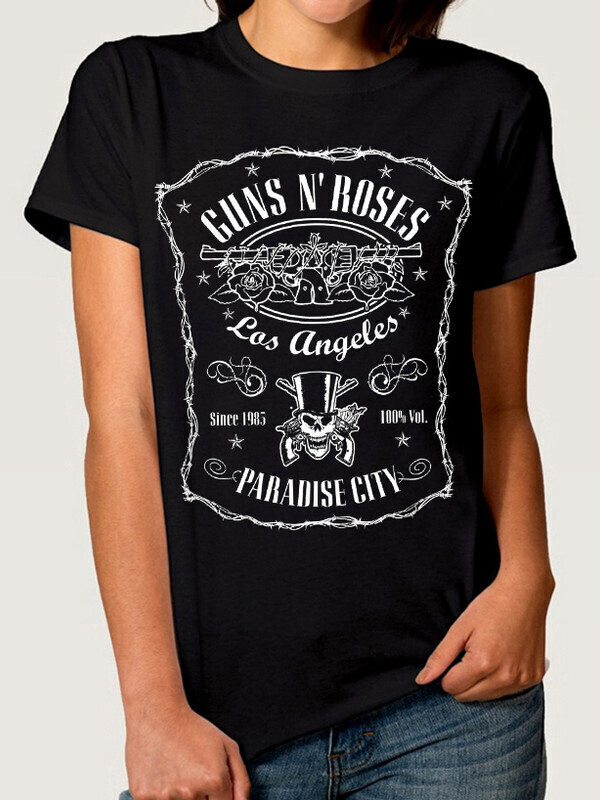 

Футболка женская Dream Shirts Guns and Roses Женская 10008711 черная S, Guns and Roses Женская 10008711