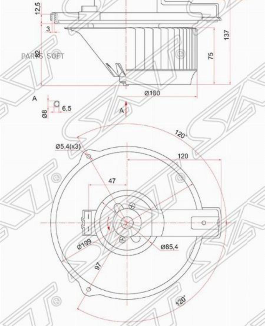 

SAT ST-87103-51010 Мотор отопителя салона TOYOTA HARRIER/RX300/ARISTO/GS300 JZS 16# 1шт