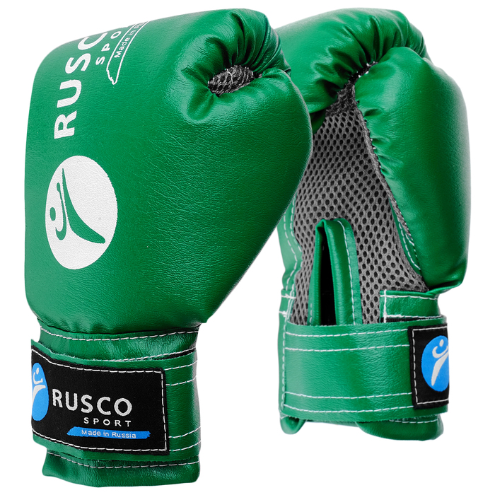 Перчатки боксерские RUSCO SPORT детские кож.зам. 6 Oz зеленые