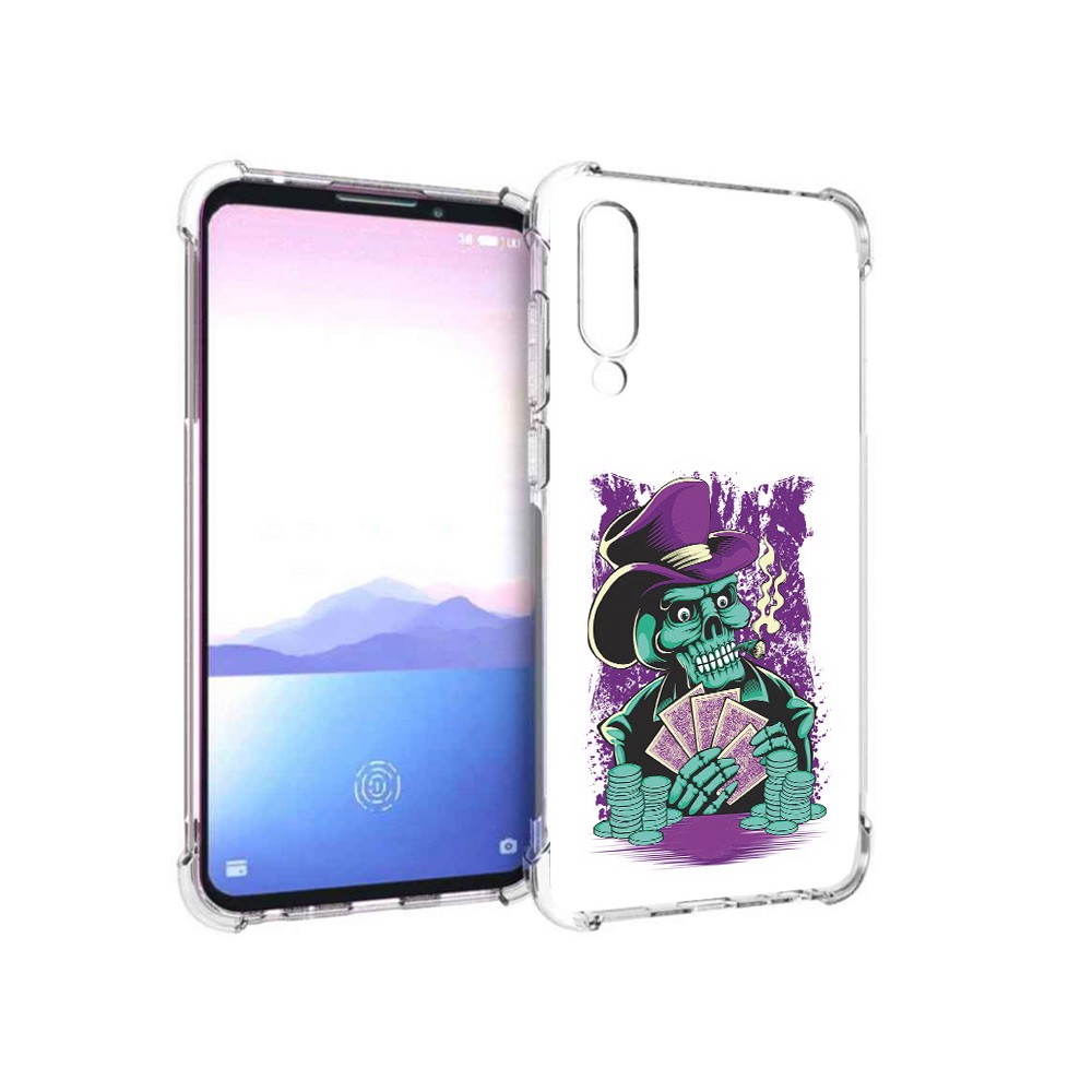 

Чехол MyPads Tocco для Meizu 16XS зеленый череп с картами (PT136345.89.361), Прозрачный, Tocco