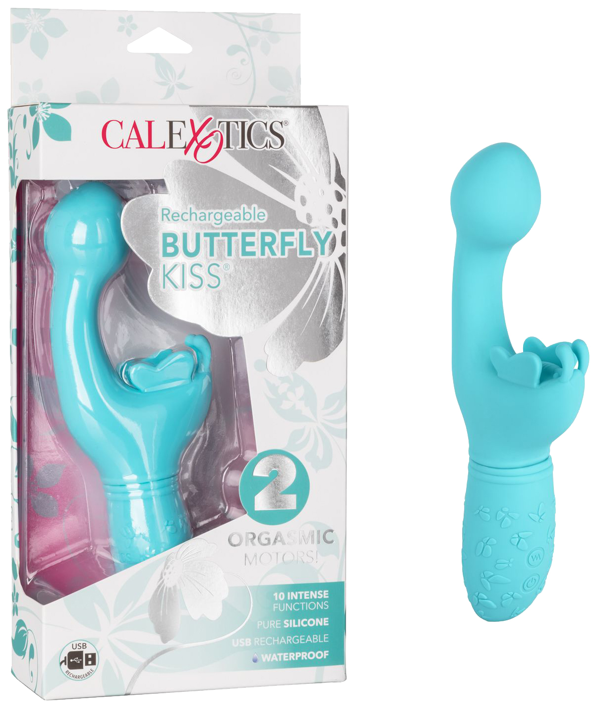 фото Голубой вибратор-кролик rechargeable butterfly kiss california exotic novelties