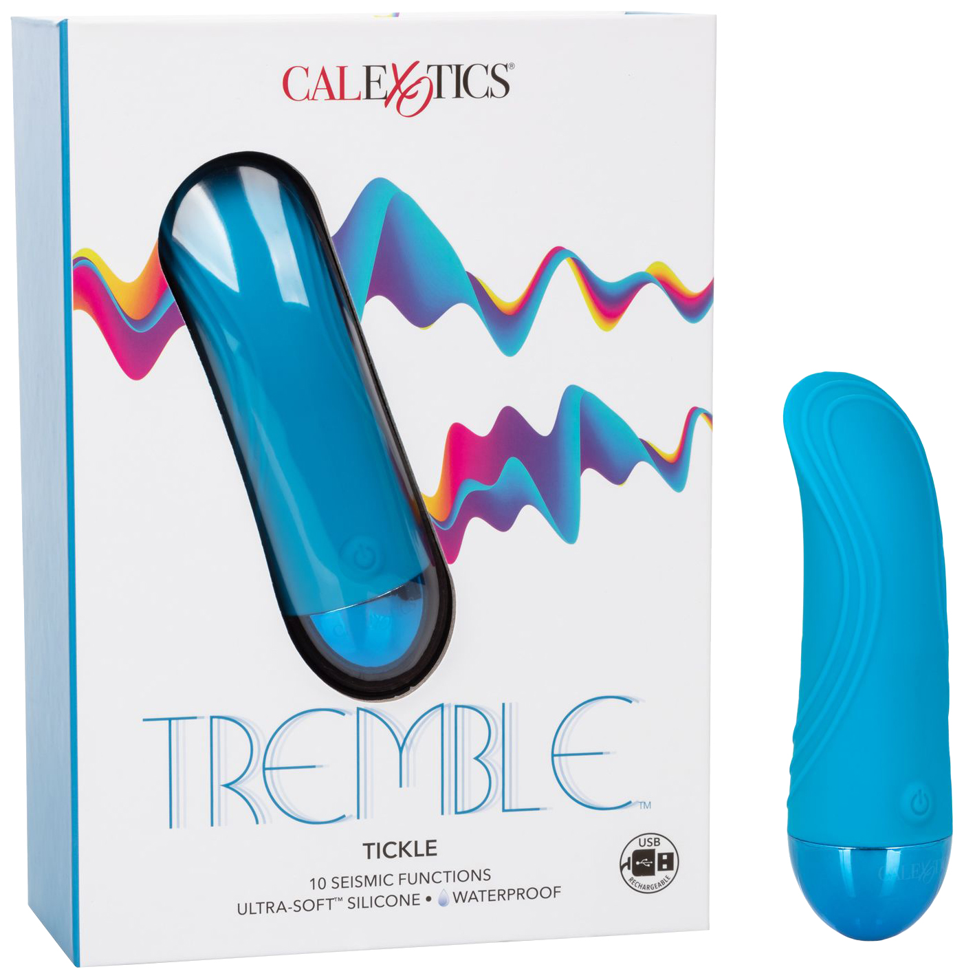 фото Голубой мини-вибратор tremble tickle 12,75 см california exotic novelties