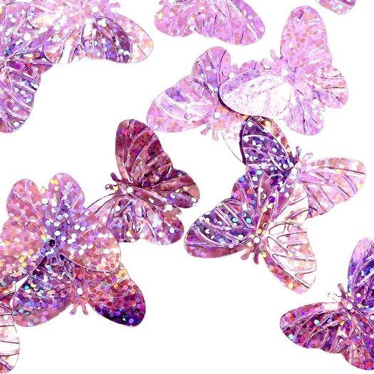 Блестки;Бабочка; (уп.50гр) арт.3013 30х23 мм голограф. розовый (В12)