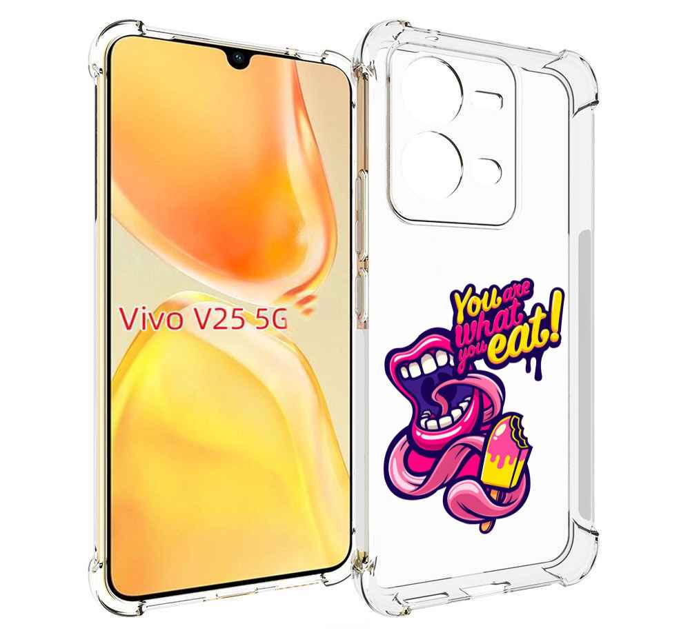 

Чехол MyPads ты-то-что-ты-ешь для Vivo V25 5G / V25e, Прозрачный, Tocco