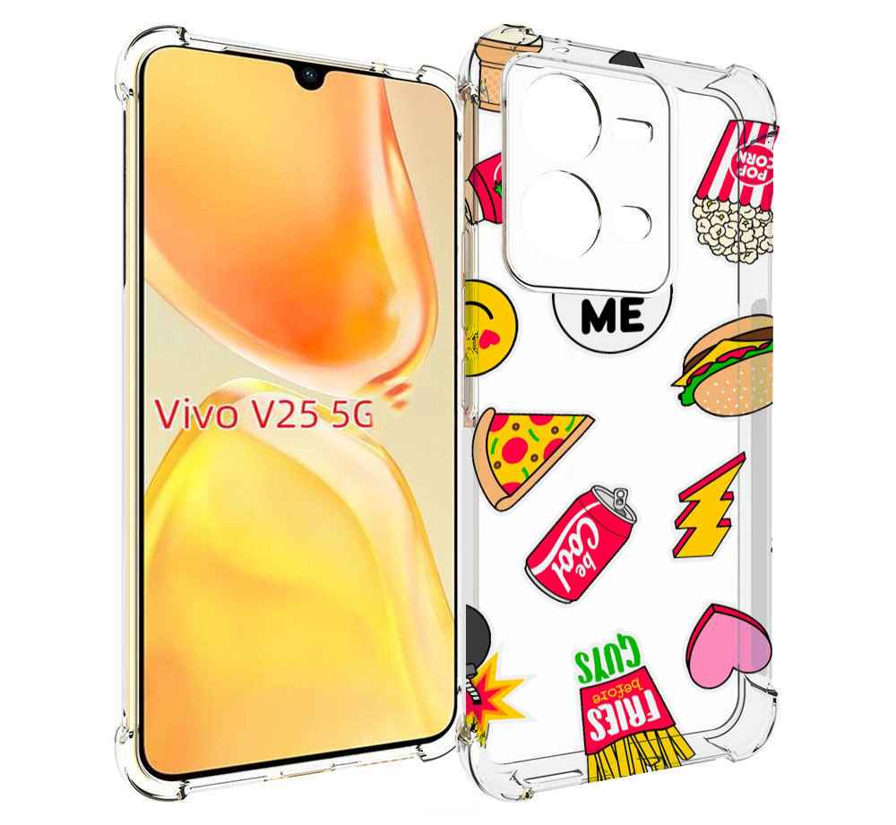 

Чехол MyPads фаст-фуд для Vivo V25 5G / V25e, Прозрачный, Tocco