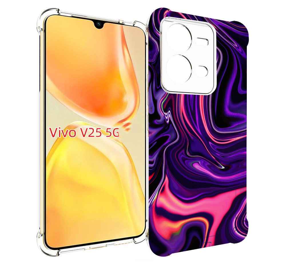 

Чехол MyPads фиолетовые краски для Vivo V25 5G / V25e, Прозрачный, Tocco