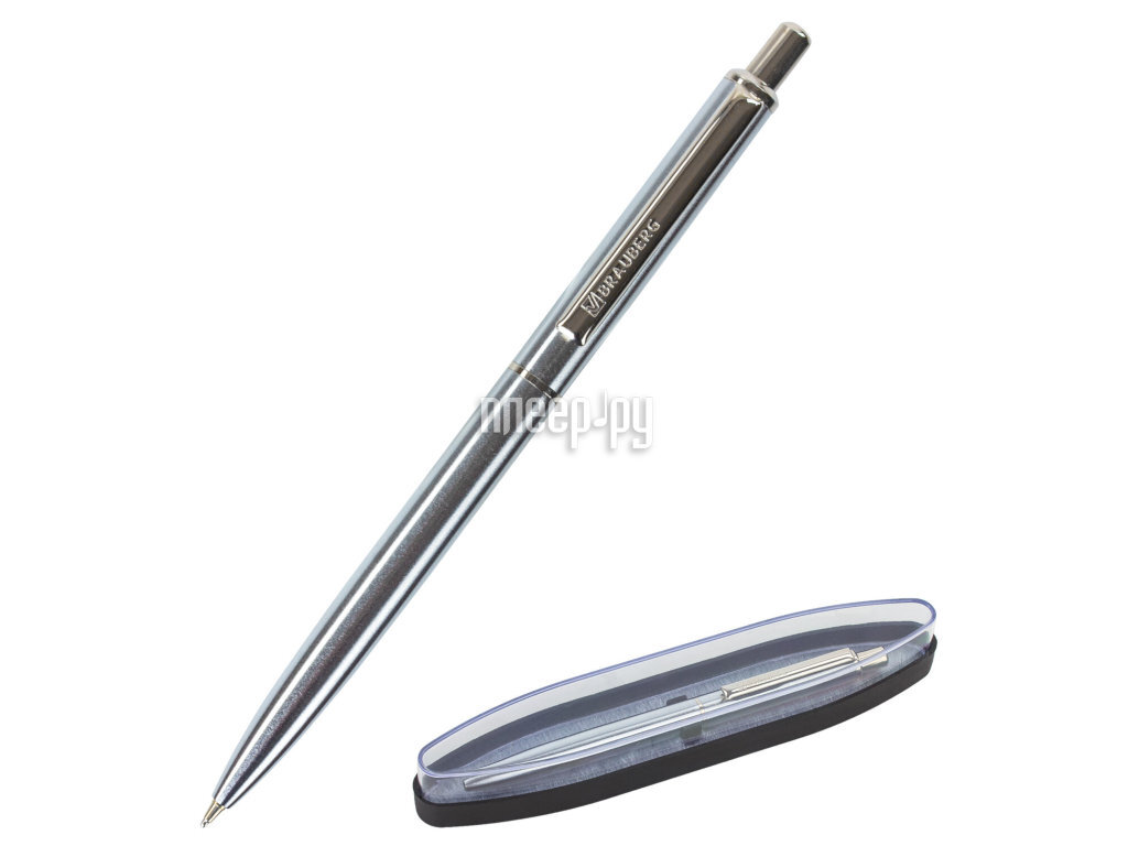 

Ручка шариковая Brauberg Larghetto корпус Silver, стержень Blue 143474