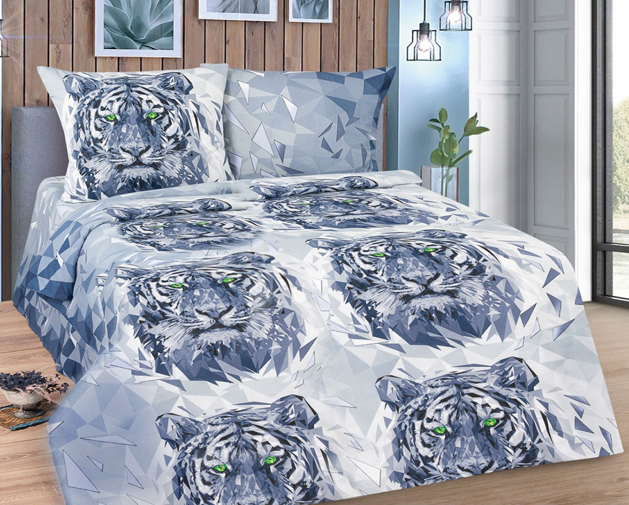 фото Пододеяльник mercury home «бенгальский тигр» 1.5 сп 143x215 бязь