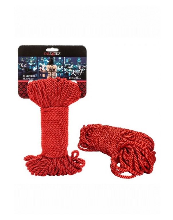Красная веревка для связывания BDSM Rope 30 м. California Exotic Novelties