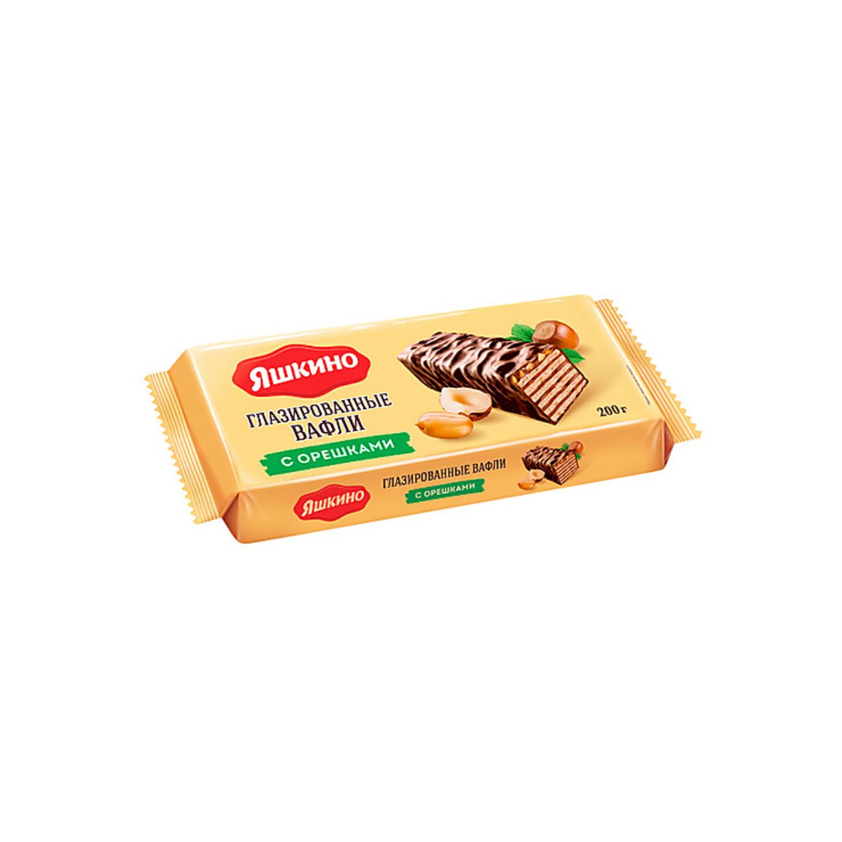 

Вафли Яшкино Глазированные с орешками, 3 шти по 200 г, 469541