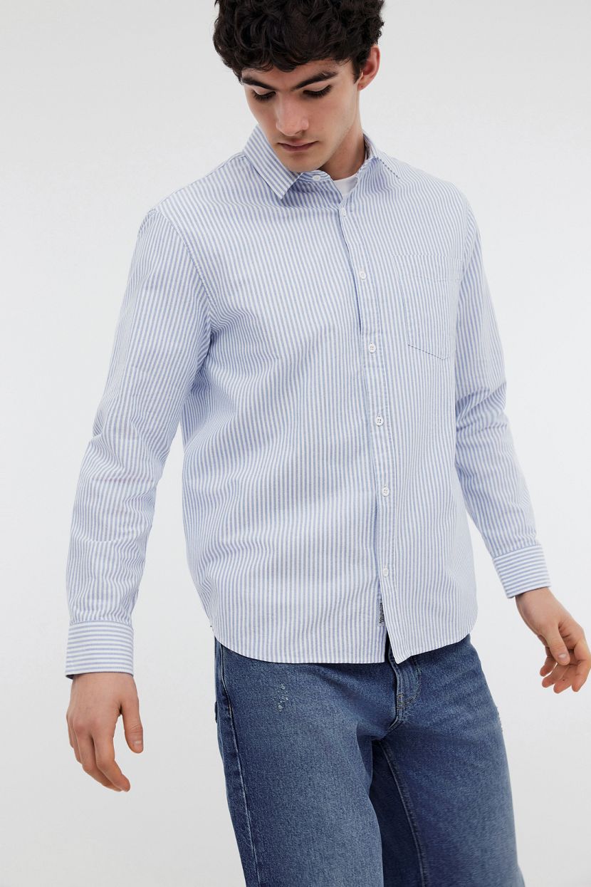 Рубашка мужская Baon B6624002 голубая 3XL