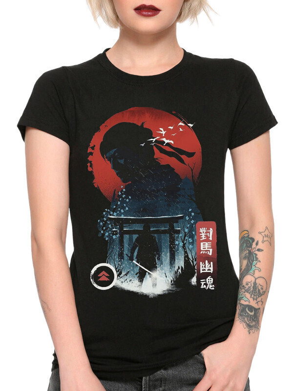 фото Футболка женская dream shirts ghost of tsushima 10008971 черная 2xl