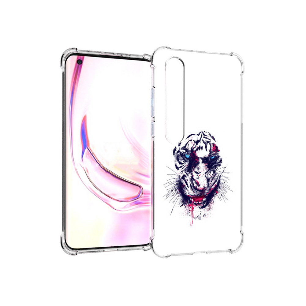 

Чехол MyPads Tocco для Xiaomi Mi 10 Pro безумный тигр (PT144585.295.228), Прозрачный, Tocco