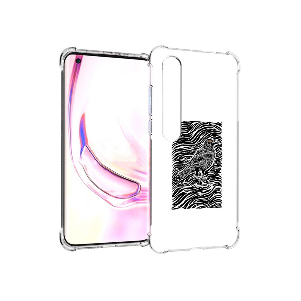

Чехол MyPads Tocco для Xiaomi Mi 10 Pro ворон в абстракции (PT144585.295.272), Прозрачный, Tocco