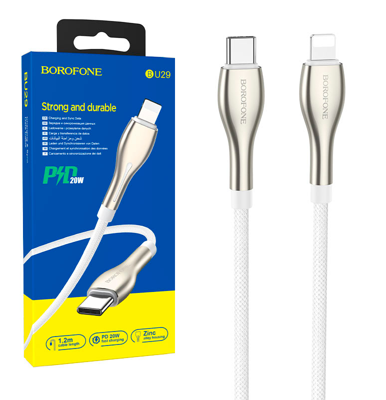 

Кабель lightning - usb type-c Айсотка 1.2 м белый