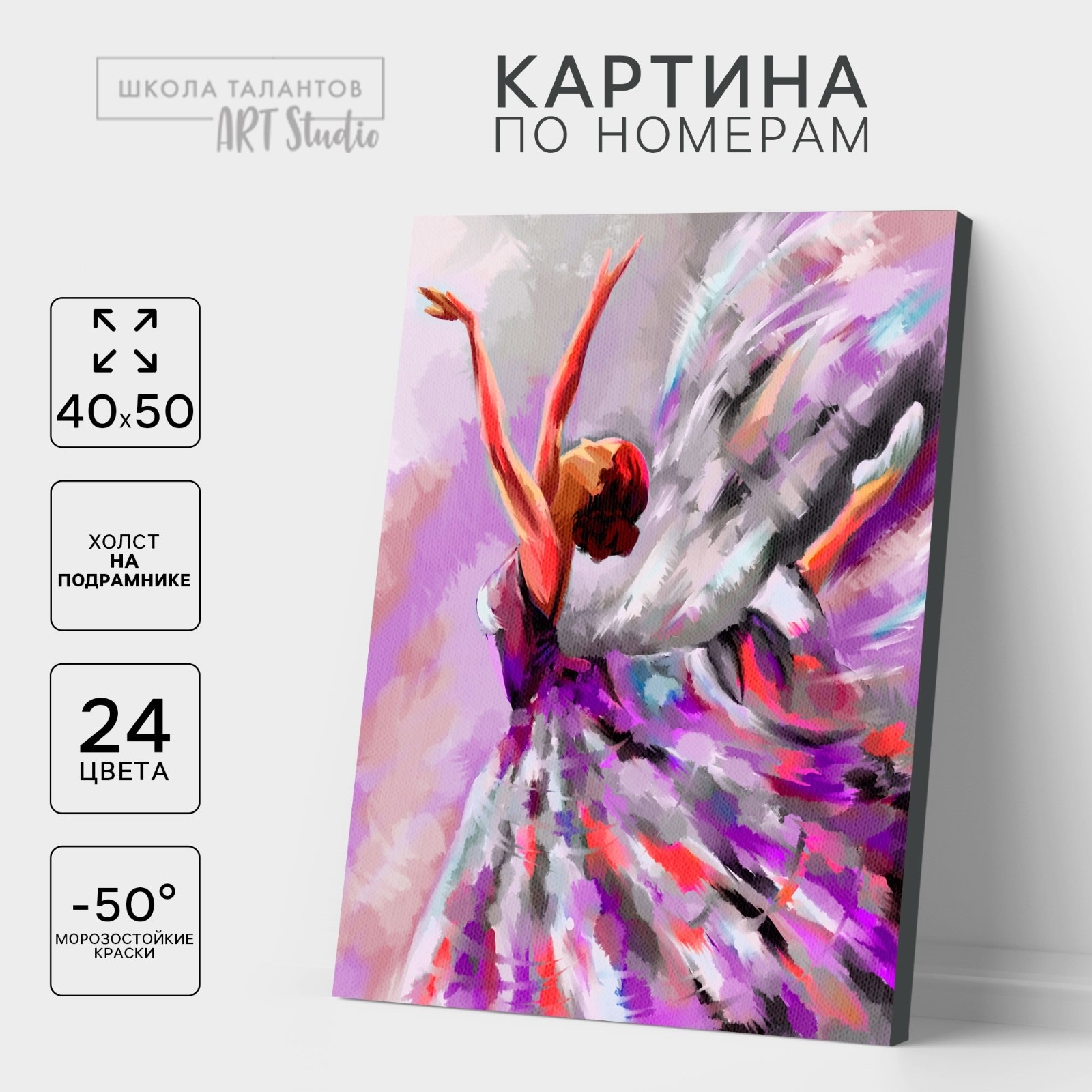 

Картина по номерам на холсте с подрамником «Балет» 40х50 см