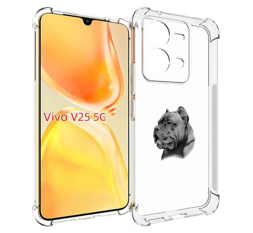 

Чехол MyPads грозный бульдог для Vivo V25 5G / V25e, Прозрачный, Tocco
