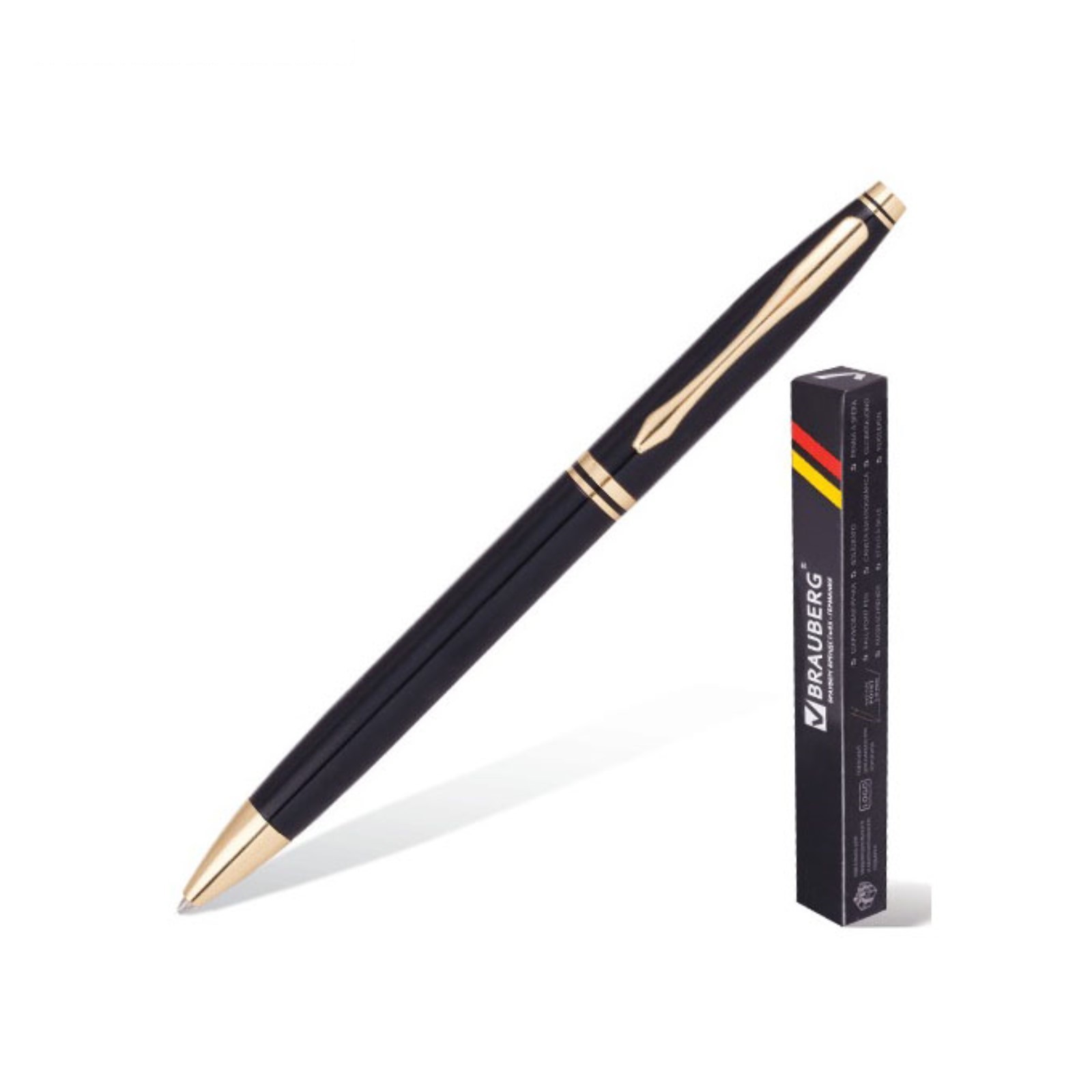 

Ручка шариковая Brauberg De luxe Black 141411, синяя, 0,4 мм, 1 шт.