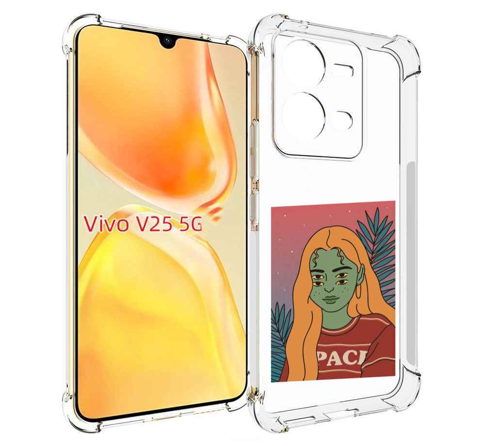 

Чехол MyPads четырехглазая девушка женский для Vivo V25 5G / V25e, Прозрачный, Tocco
