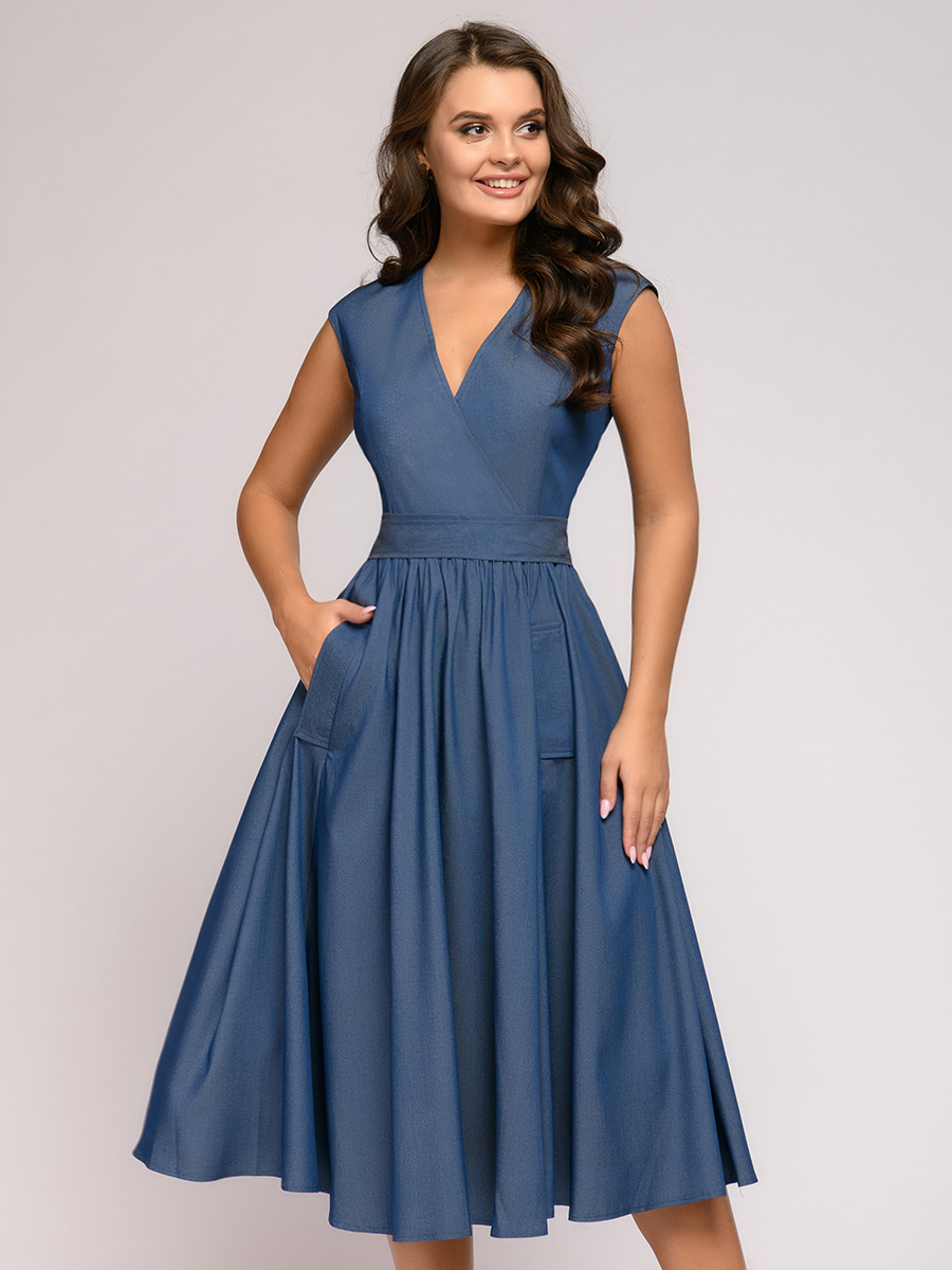 

Платье женское 1001dress 0112001-01950BL синее 42, 0112001-01950BL