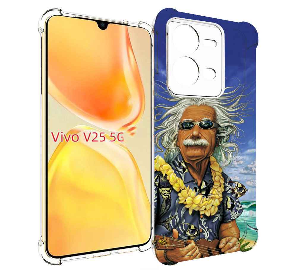 

Чехол MyPads энштейн на отдыхе для Vivo V25 5G / V25e, Прозрачный, Tocco
