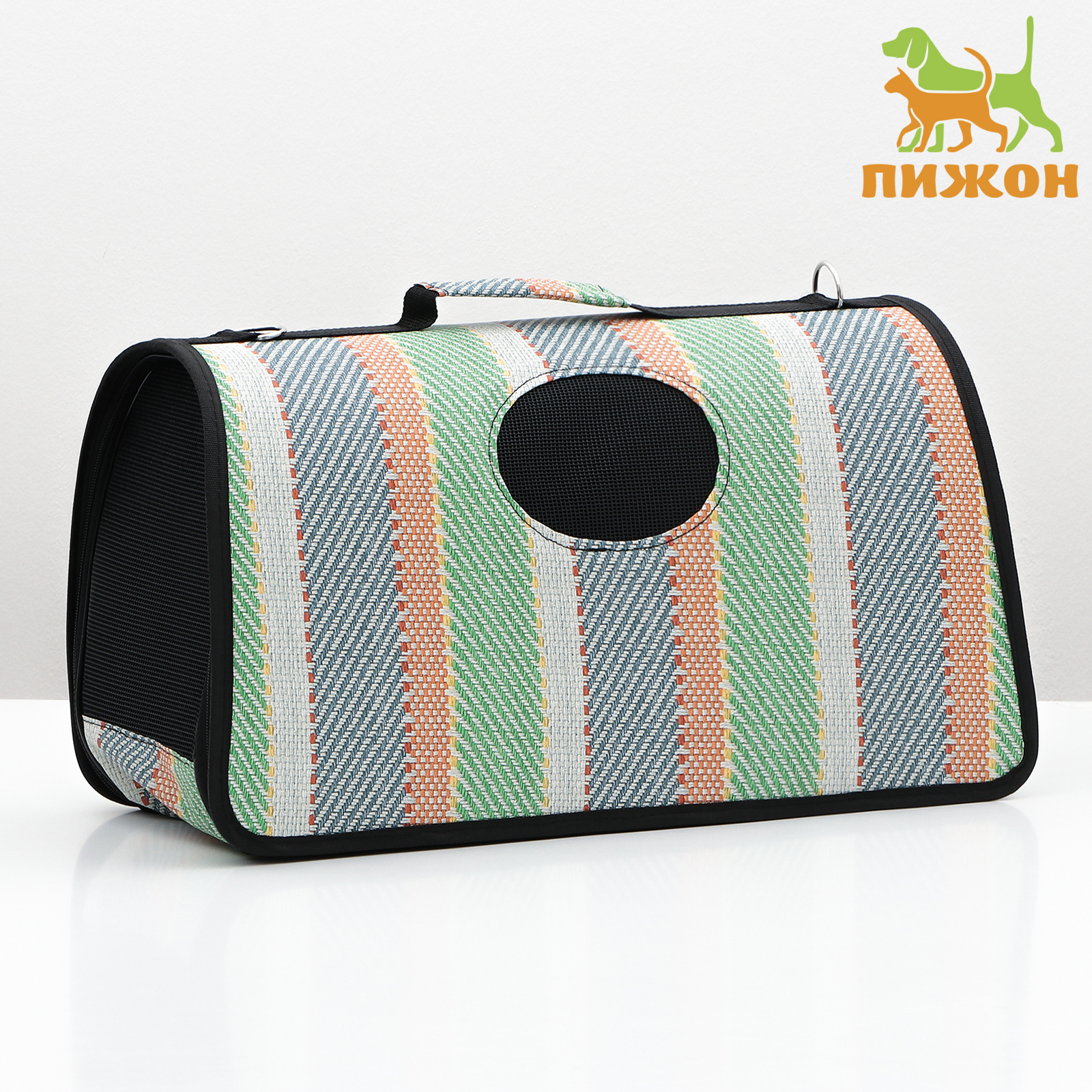 

Сумка-переноска для животных Пижон Полосы, мультиколор, текстиль, 53х22х29 см, Полосы