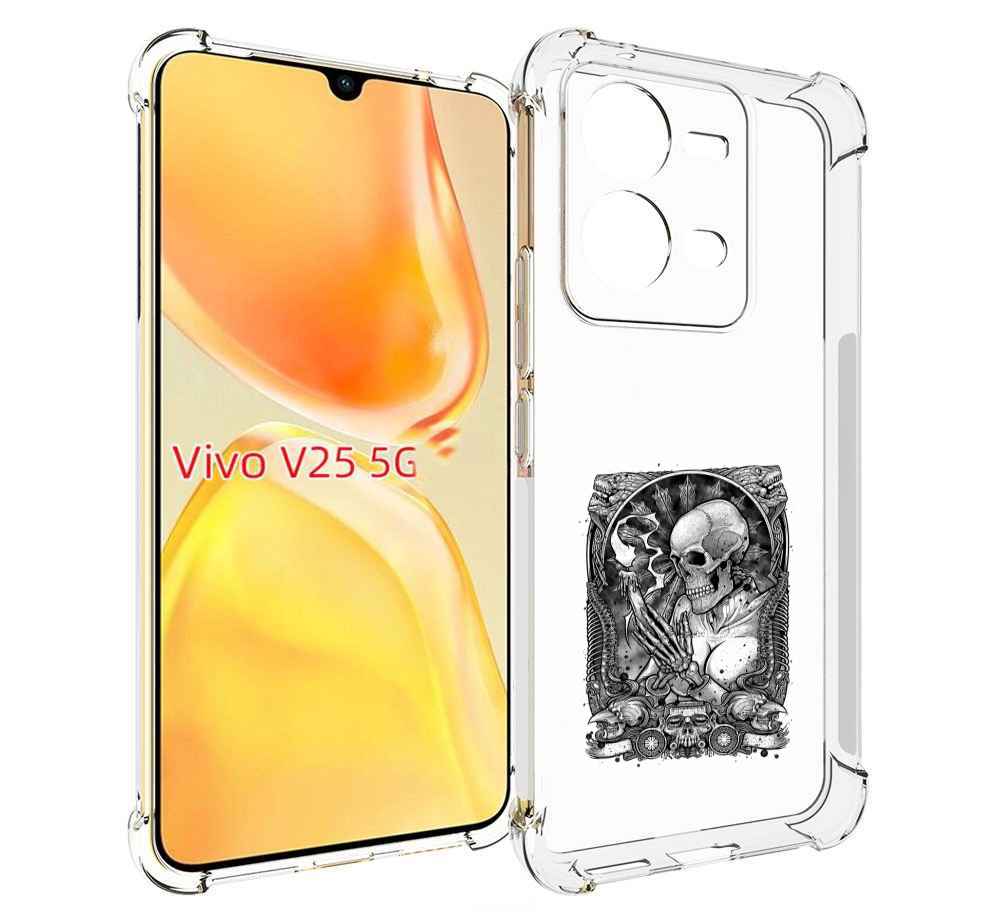 

Чехол MyPads девушка скелет для Vivo V25 5G / V25e, Прозрачный, Tocco