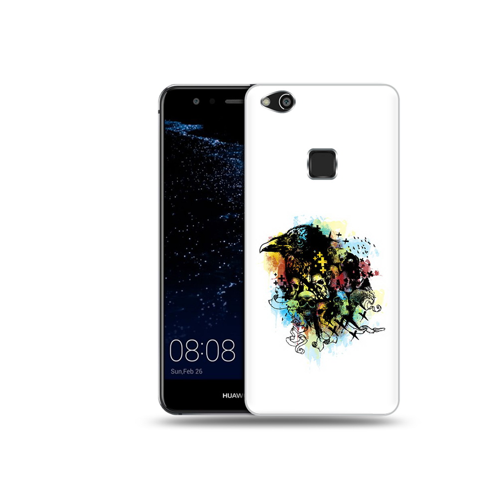 

Чехол MyPads Tocco для Huawei P10 Lite ворон и черепа (PT62135.59.273), Прозрачный, Tocco
