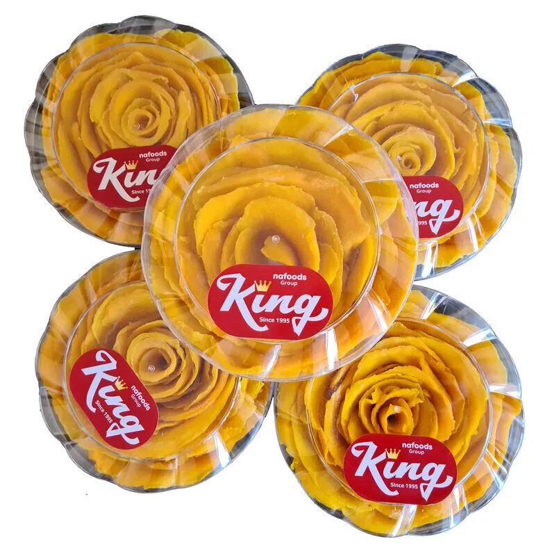 Подарочный  набор  из  5 упаковок сушеного манго KING. 5 банок по 400 г