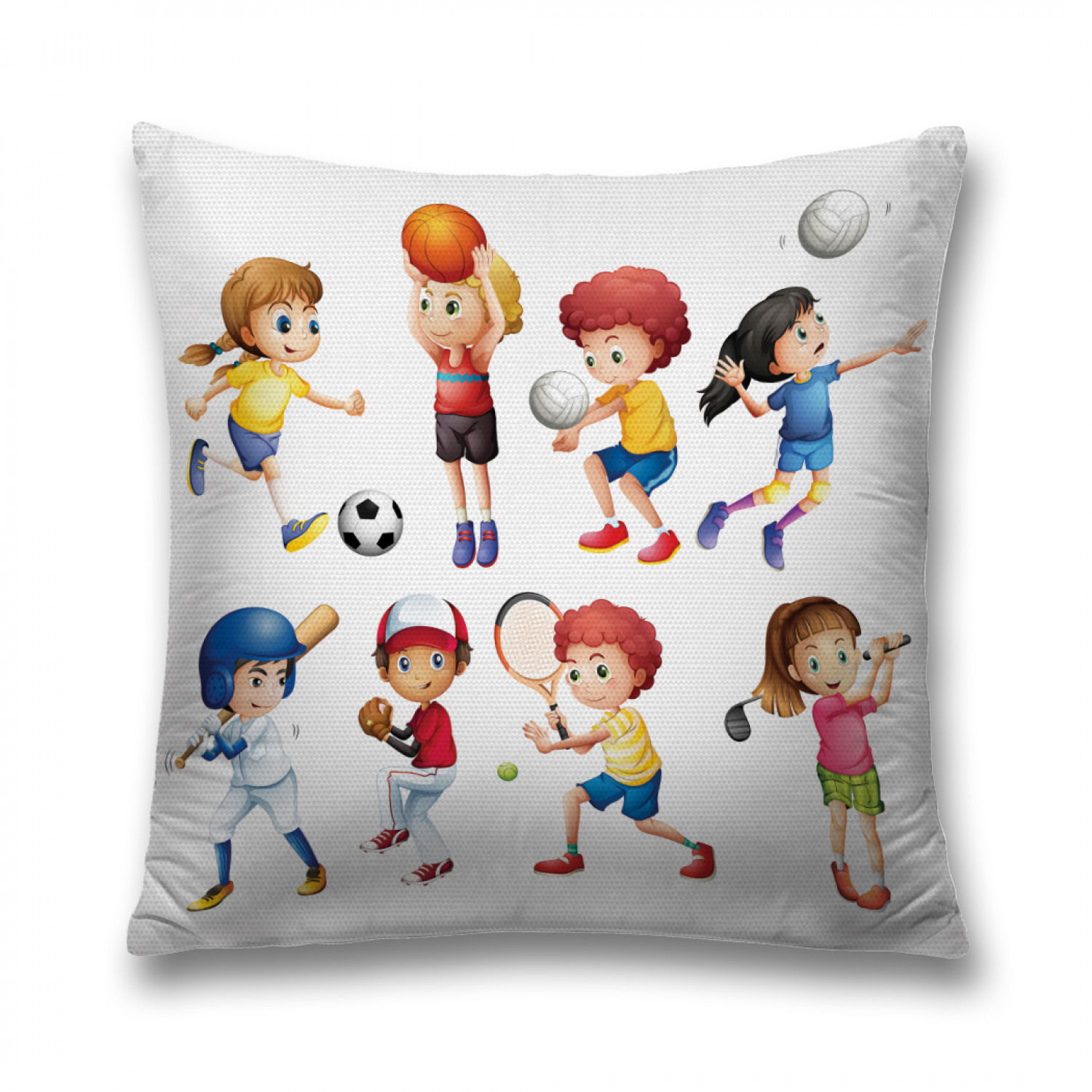 

Наволочка декоративная JoyArty "Игры с мячом" на молнии, 45x45 см, Игры с мячом