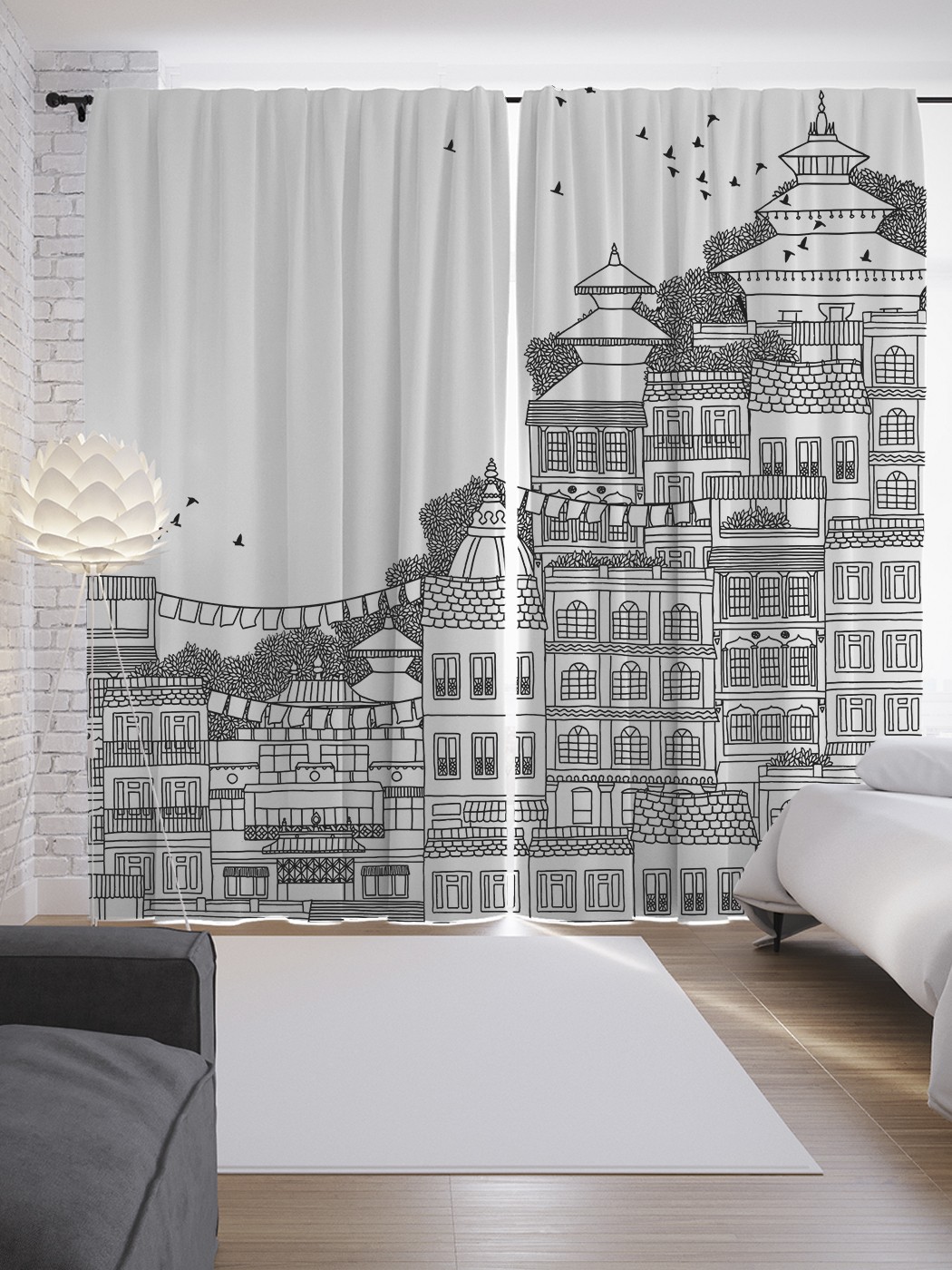 

Шторы JoyArty с фотопечатью "Архитектурные эскизы" из сатена, 290х265 см, Архитектурные эскизы