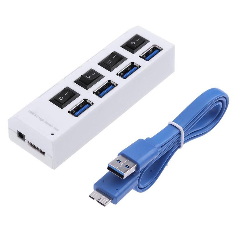 USB-хаб HRS A29 USB 3.0 - AM/MicroBM, 4 порта, White