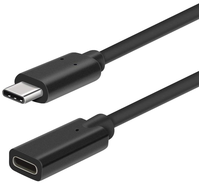 фото Кабель gsmin usb type-c-usb type-c, m-f 0,2м black (bt892238)