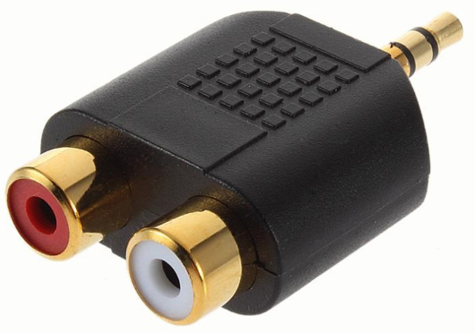 фото Переходник gsmin a90 jack 3,5 mm - 2xrca black