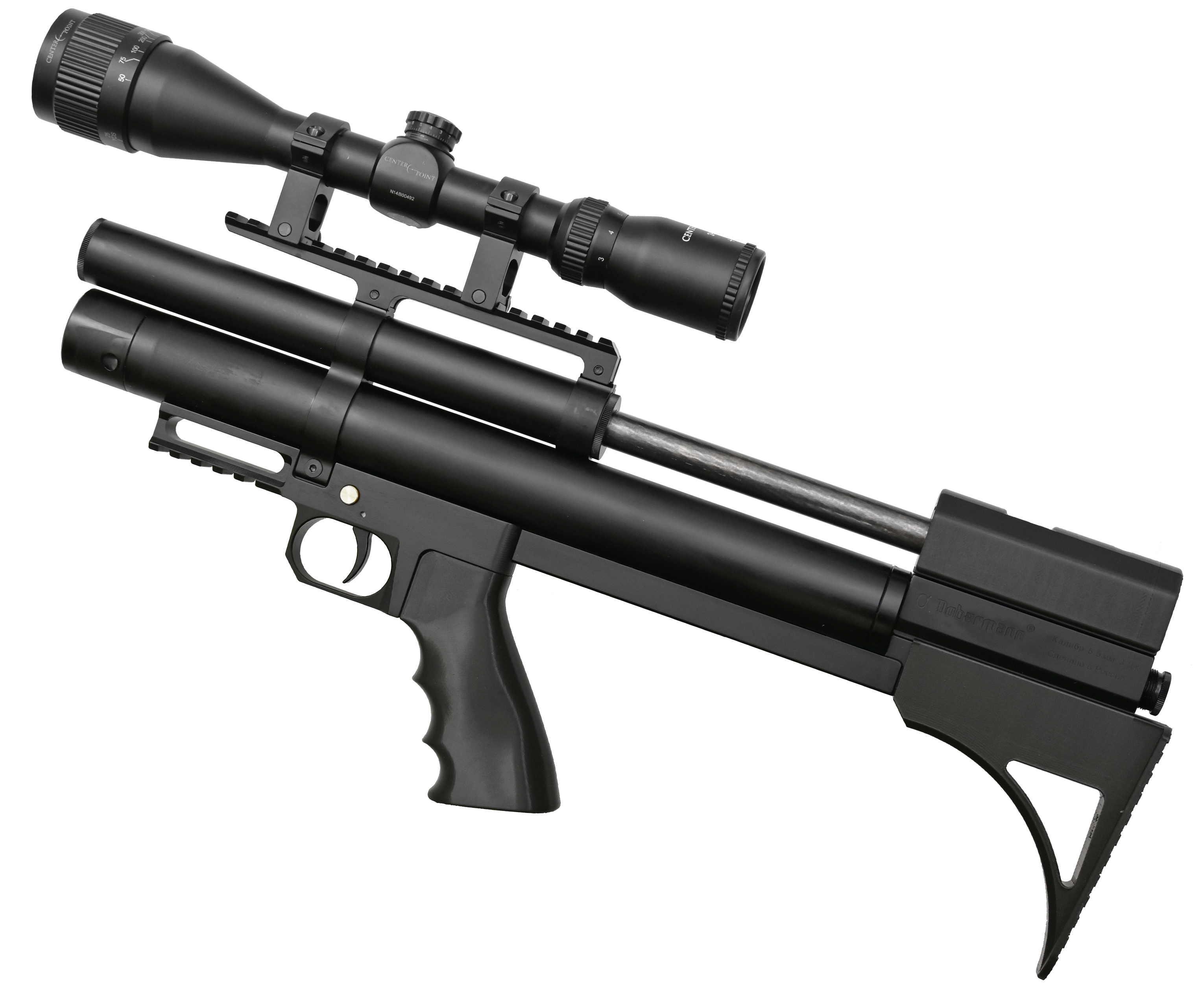 Пневматическая винтовка Dobermann Буллпап 5.5 мм 250 мм, полигональные нарезы