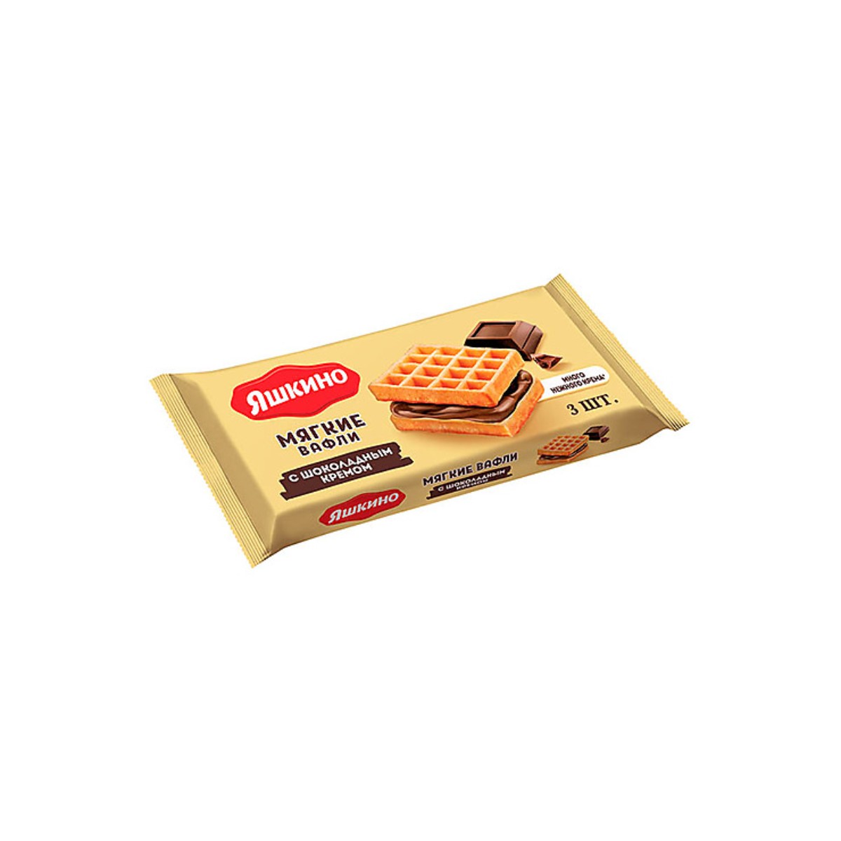 

Вафли Яшкино мягкие с шоколадным кремом, 4 шт по 120 г, 6469473