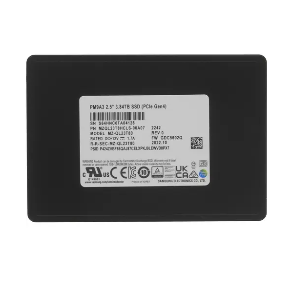 

SSD накопитель Samsung MZ1L23T8HBLA-00A07 2.5" 3,84 ТБ (MZ1L23T8HBLA-00A07), MZ1L23T8HBLA-00A07