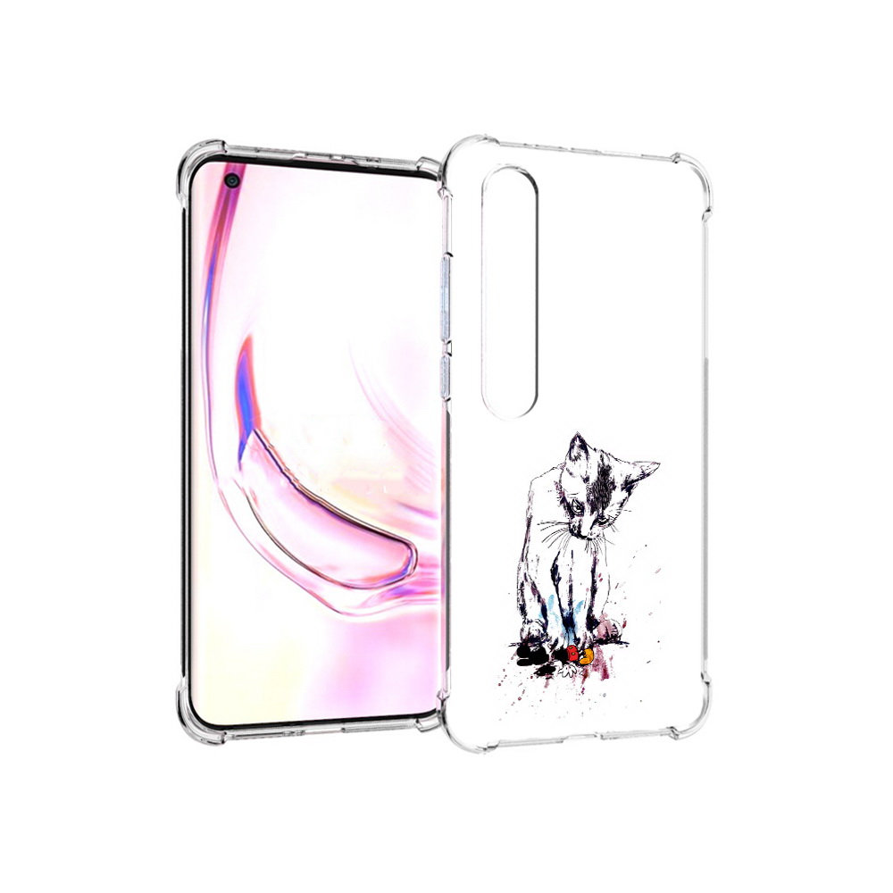 

Чехол MyPads Tocco для Xiaomi Mi 10 Pro кот и микки (PT144585.295.399), Прозрачный, Tocco