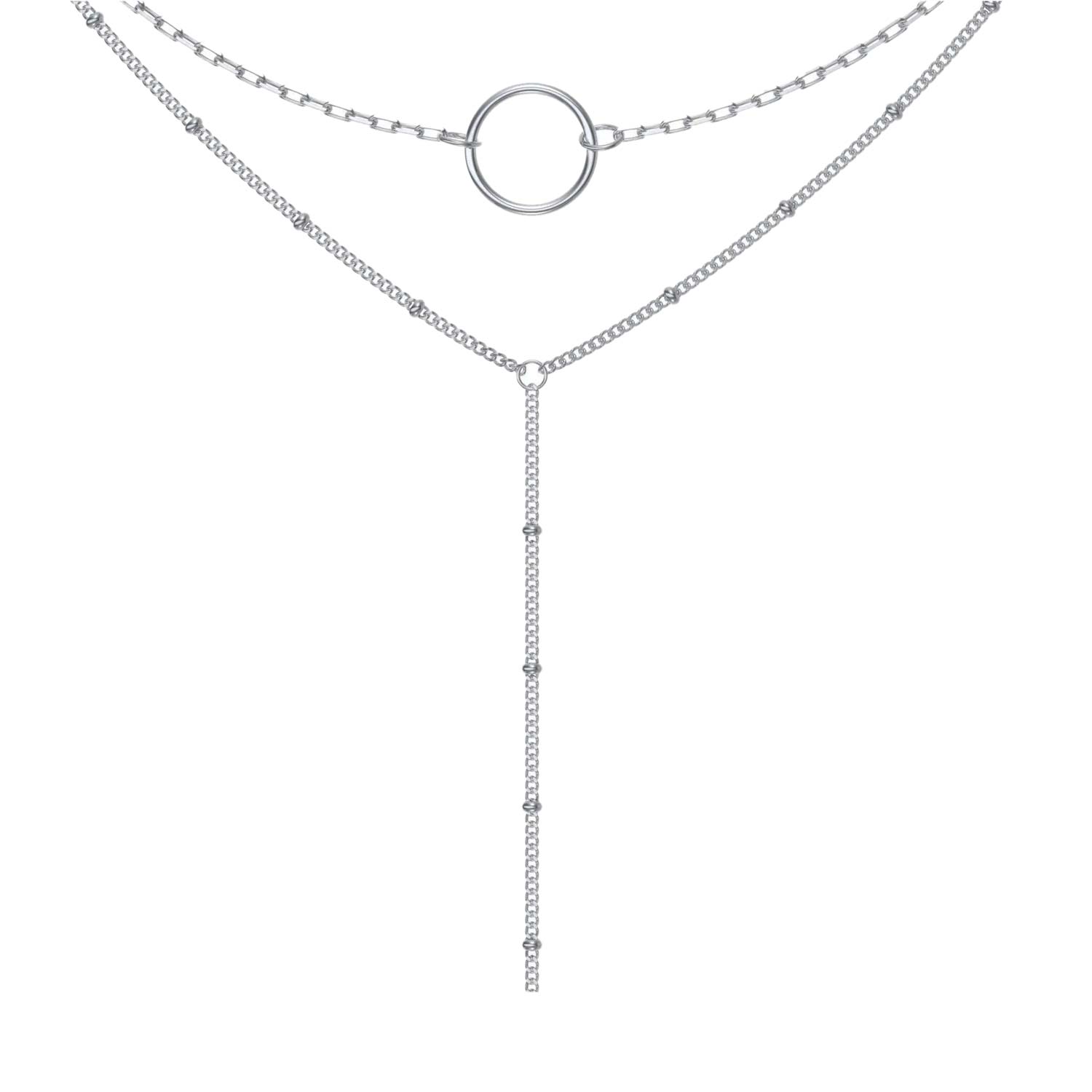 Колье-галстук из серебра 40 см Красцветмет NH-22-1687JU-3-0-50