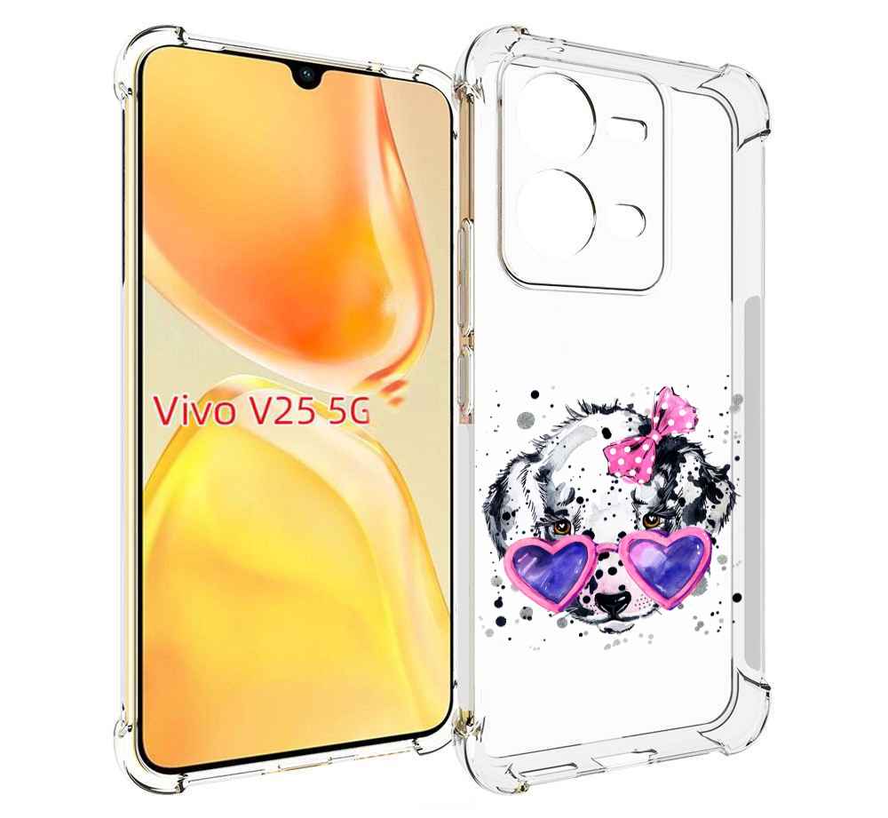 

Чехол MyPads долматинец в очках для Vivo V25 5G / V25e, Прозрачный, Tocco