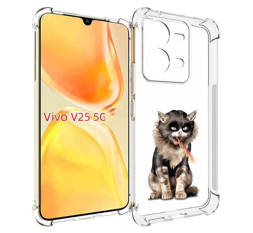 

Чехол MyPads дьяволский кот для Vivo V25 5G / V25e, Прозрачный, Tocco
