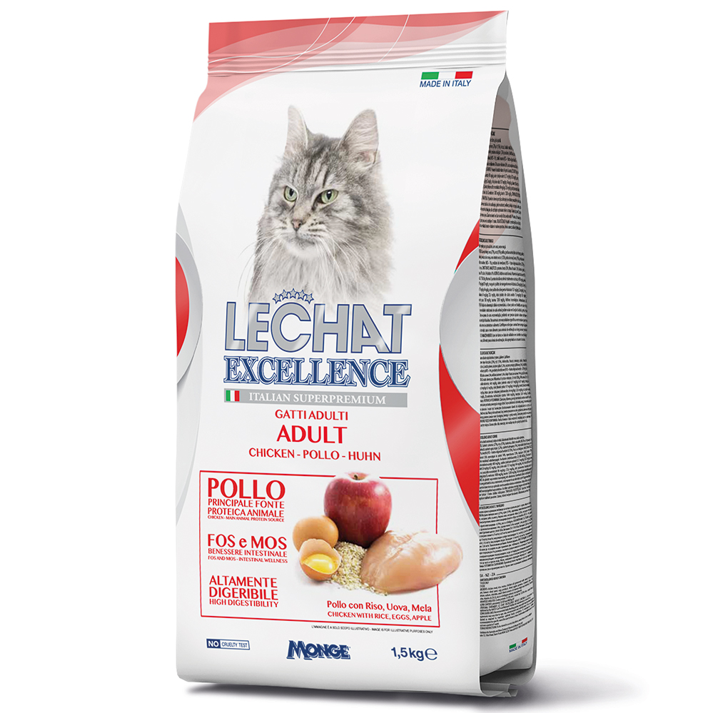 Сухой корм для кошек LECHAT EXCELLENCE Adult, курица, 1.5кг