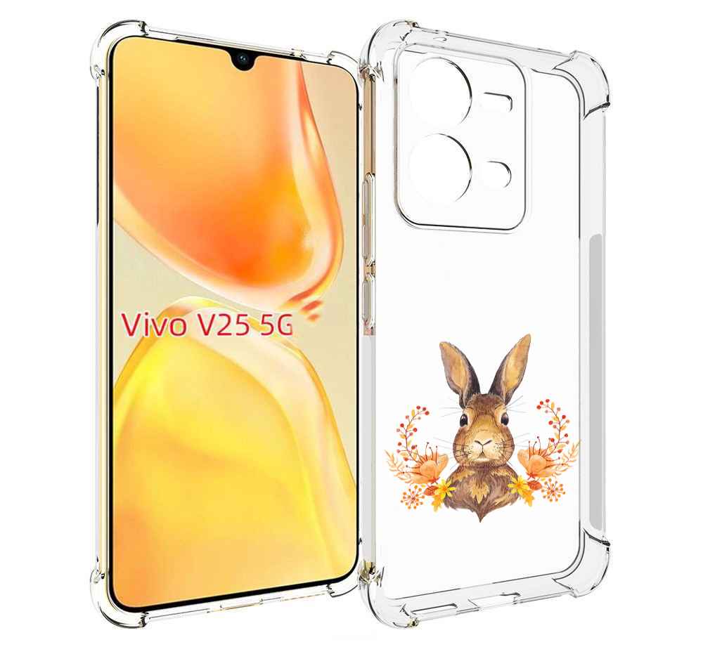 

Чехол MyPads зайка в цветах для Vivo V25 5G / V25e, Прозрачный, Tocco