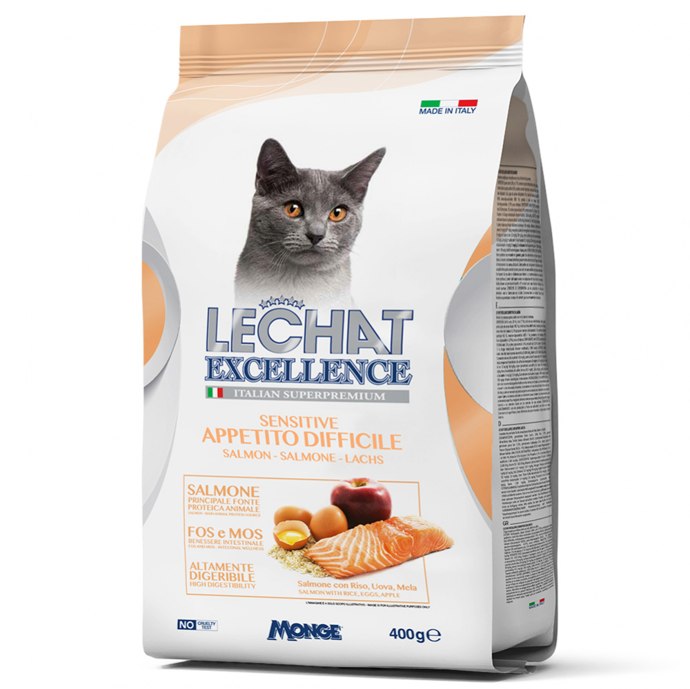 фото Сухой корм для кошек lechat excellence sensitive, лосось, 0.4кг