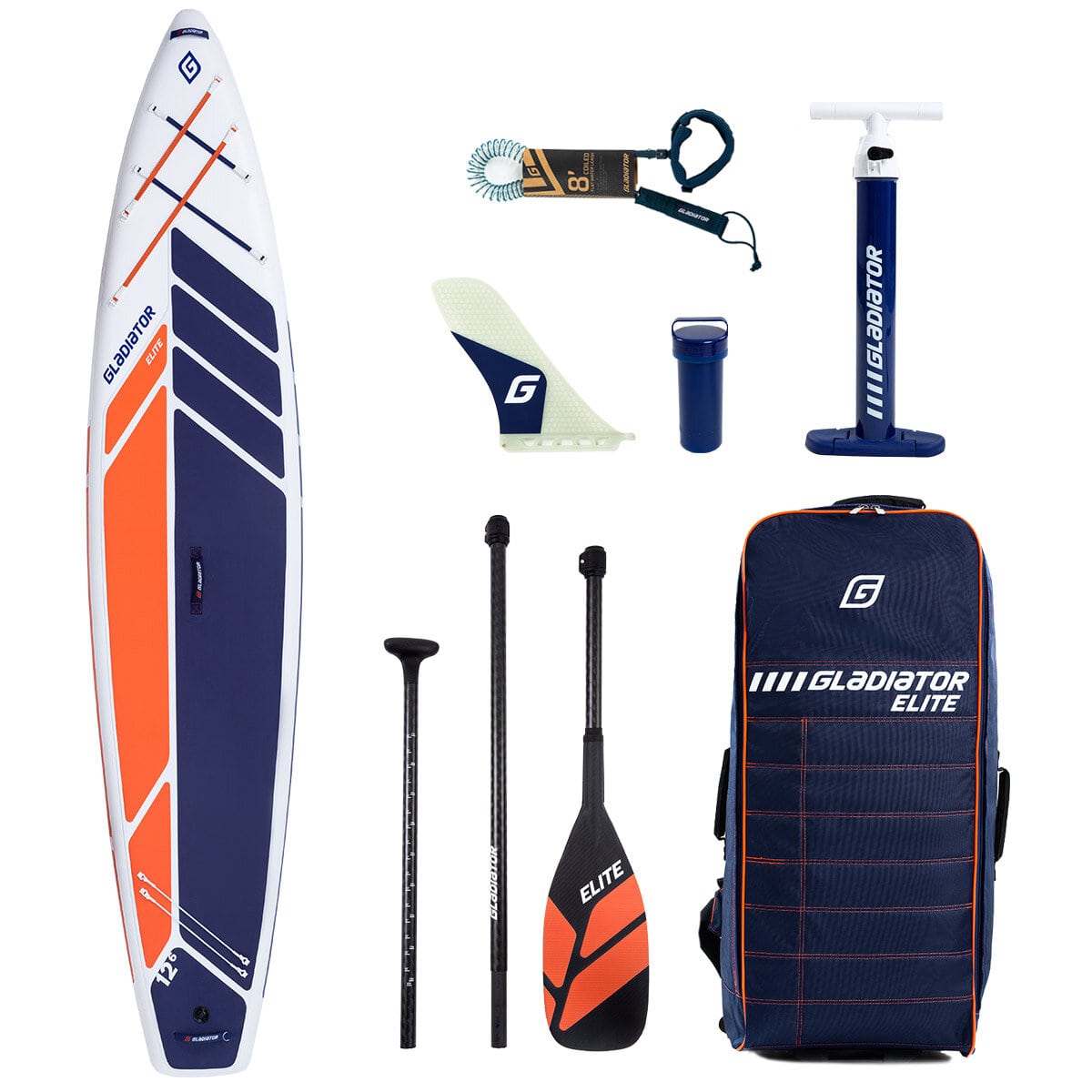 

Надувная SUP доска Gladiator ELITE 12.6 T, Белый;оранжевый;синий, Gladiator