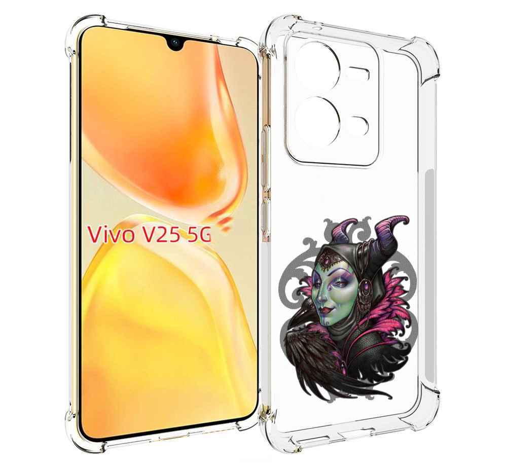 

Чехол MyPads зеленая девушка с вороном для Vivo V25 5G / V25e, Прозрачный, Tocco